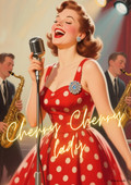 Cherry Cherry Lady — Vintage Jazz Singer Framed Wall Art