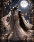 Radha Krishna Moonlit Dance — Premium Wall Art Print