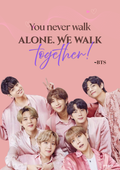 BTS 'You Never Walk Alone' Quote Wall Art Poster