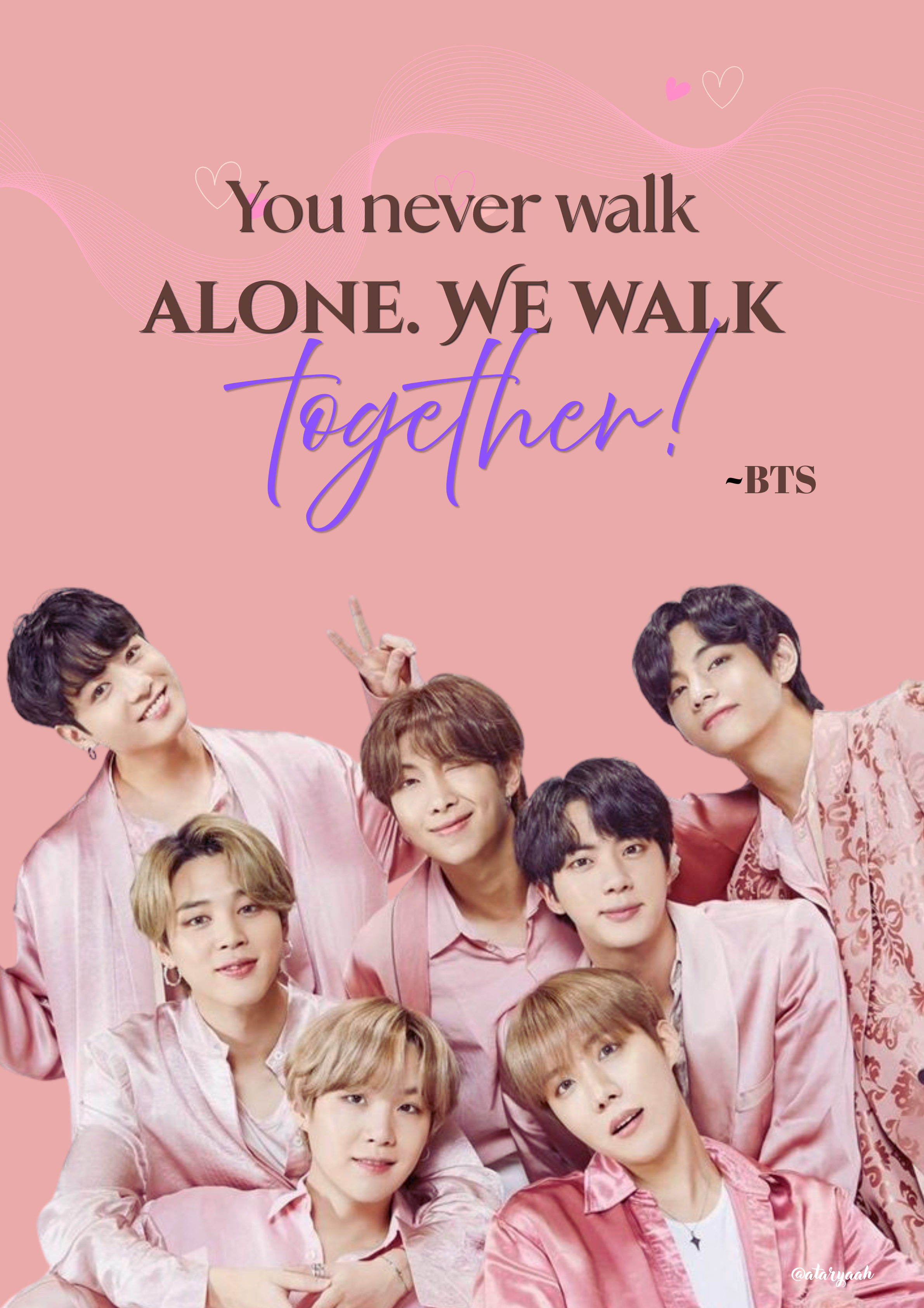 BTS 'You Never Walk Alone' Quote Wall Art Poster