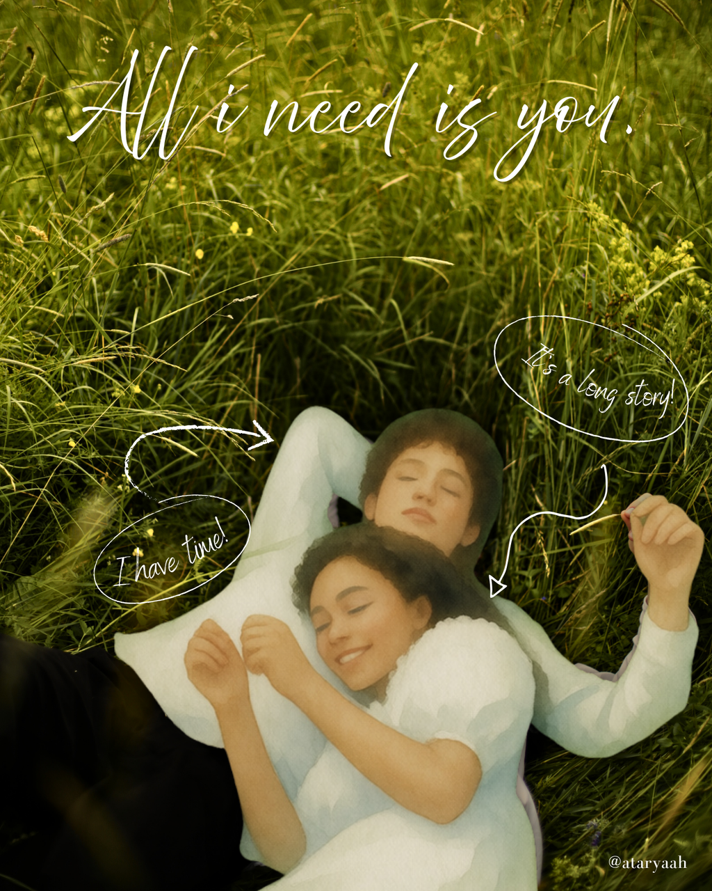All I Need Is You — Romantic Couple Wall Art Poster