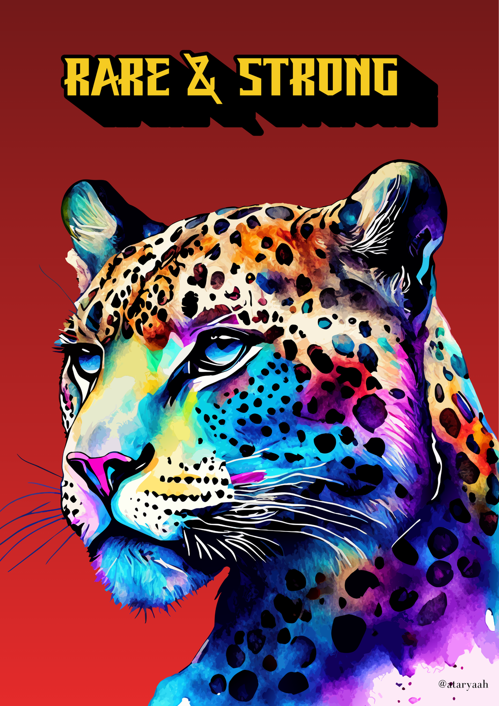 Rare & Strong – Leopard Watercolor Wall Art Print