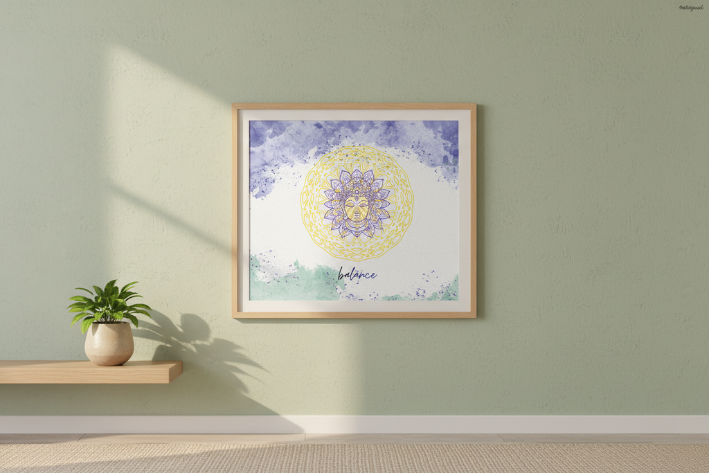 Balance - Wood Frame Sage Wall