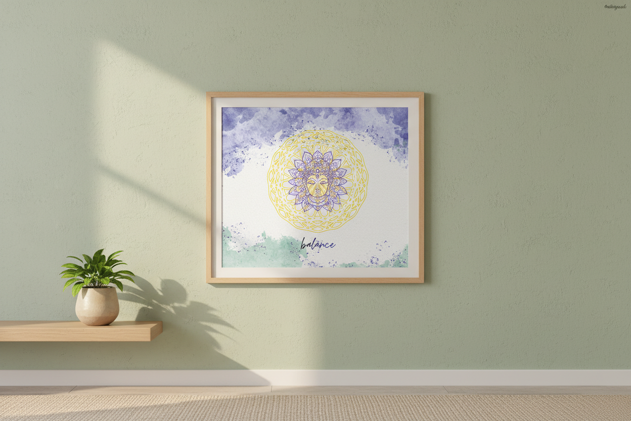 Balance - Wood Frame Sage Wall