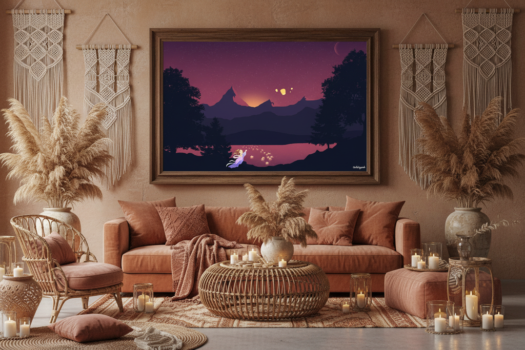 Boho Chic Living Room Backdrop