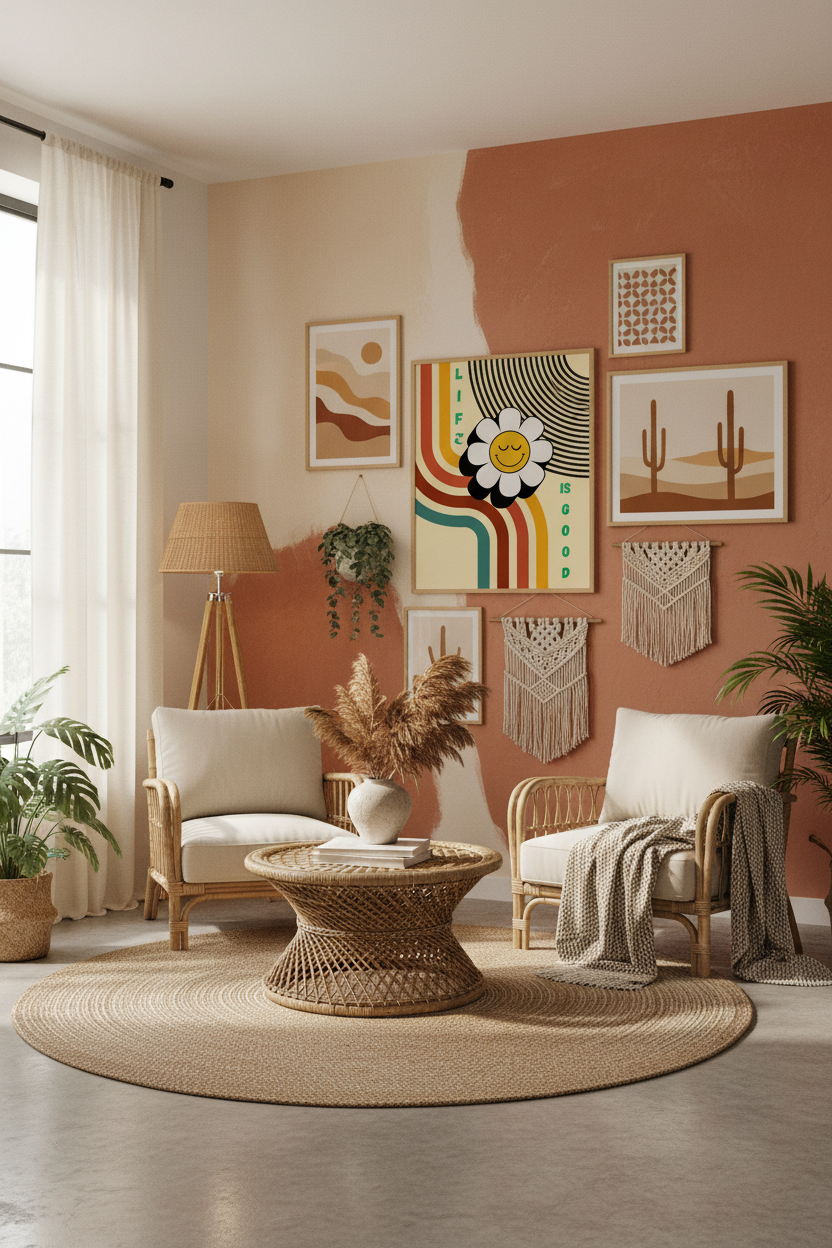Boho Gallery Wall Mockup