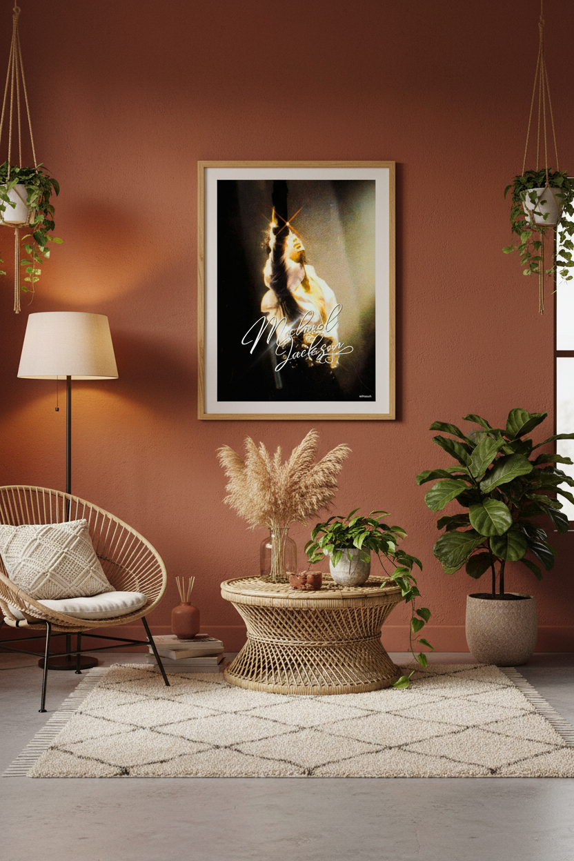 Boho Living Room Wood Frame
