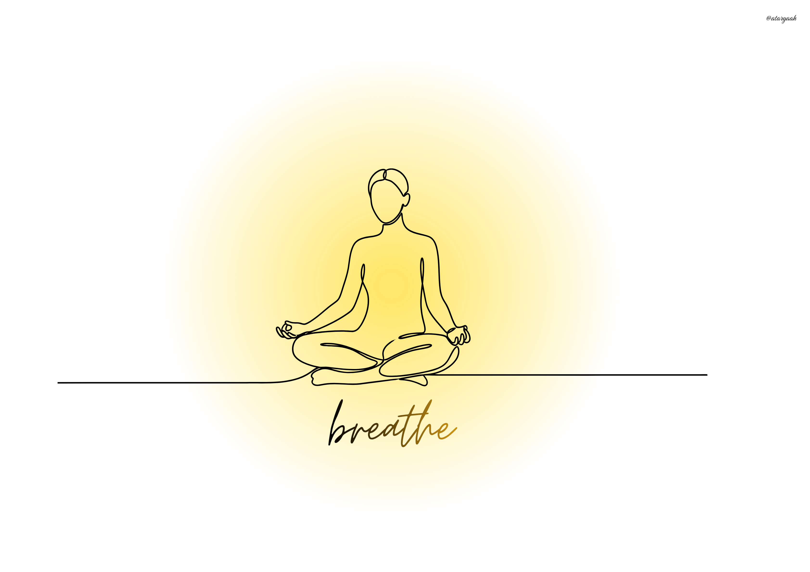 Breathe — Minimalist Meditation Line Art Best for home Decor available as Canvas and framed.
