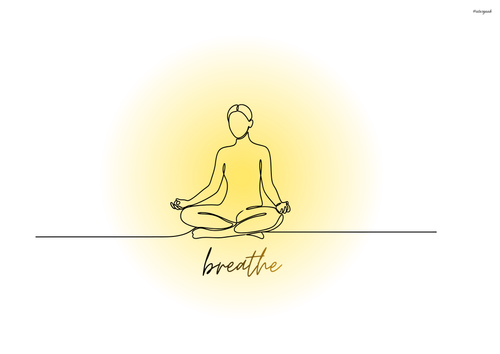 Breathe — Minimalist Meditation Line Art Best for home Decor available as Canvas and framed.