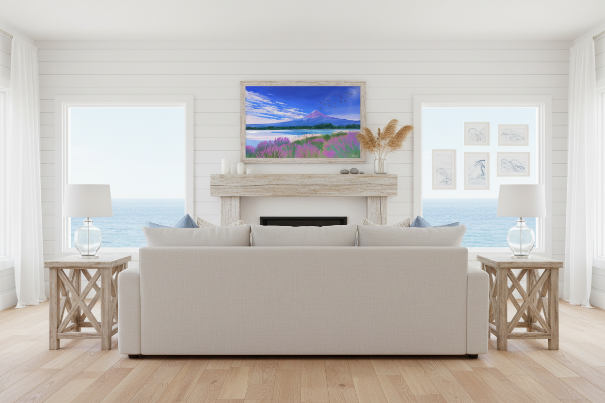 Coastal Living Room Backdrop