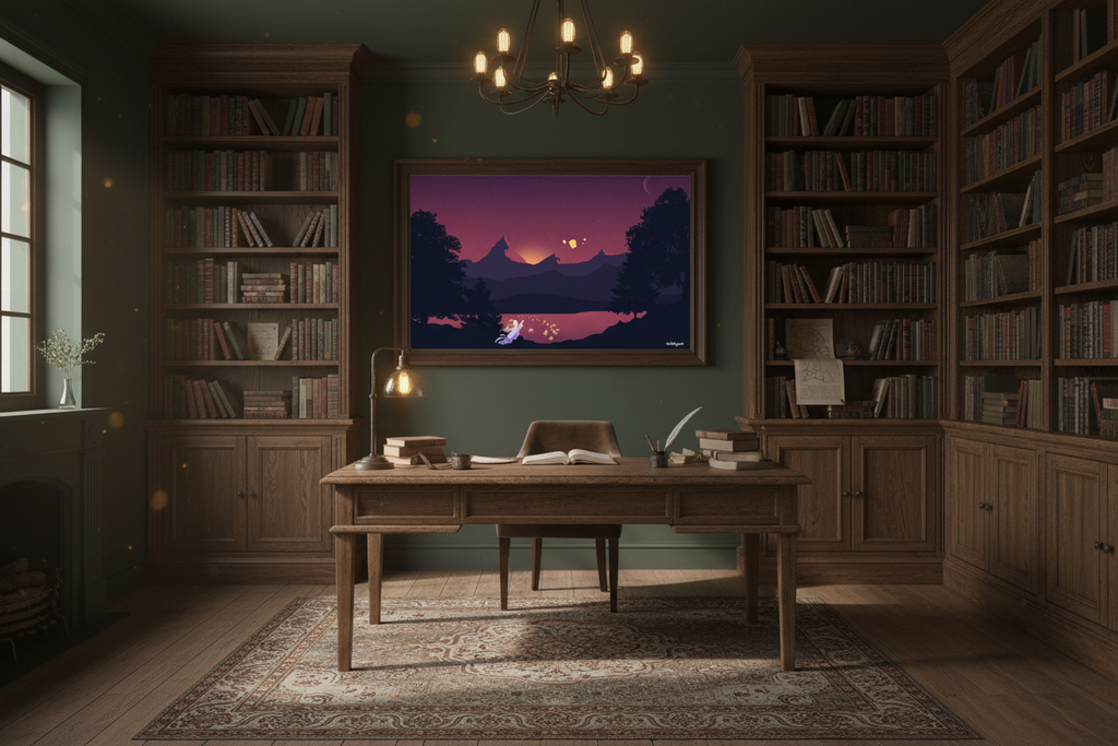 Dark Academia Study Backdrop
