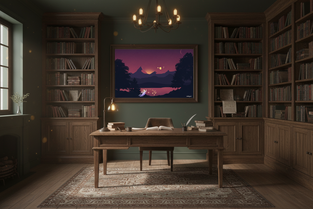 Dark Academia Study Backdrop