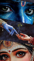 Radha Krishna Divine Art — Premium Glass Framed Wall Print