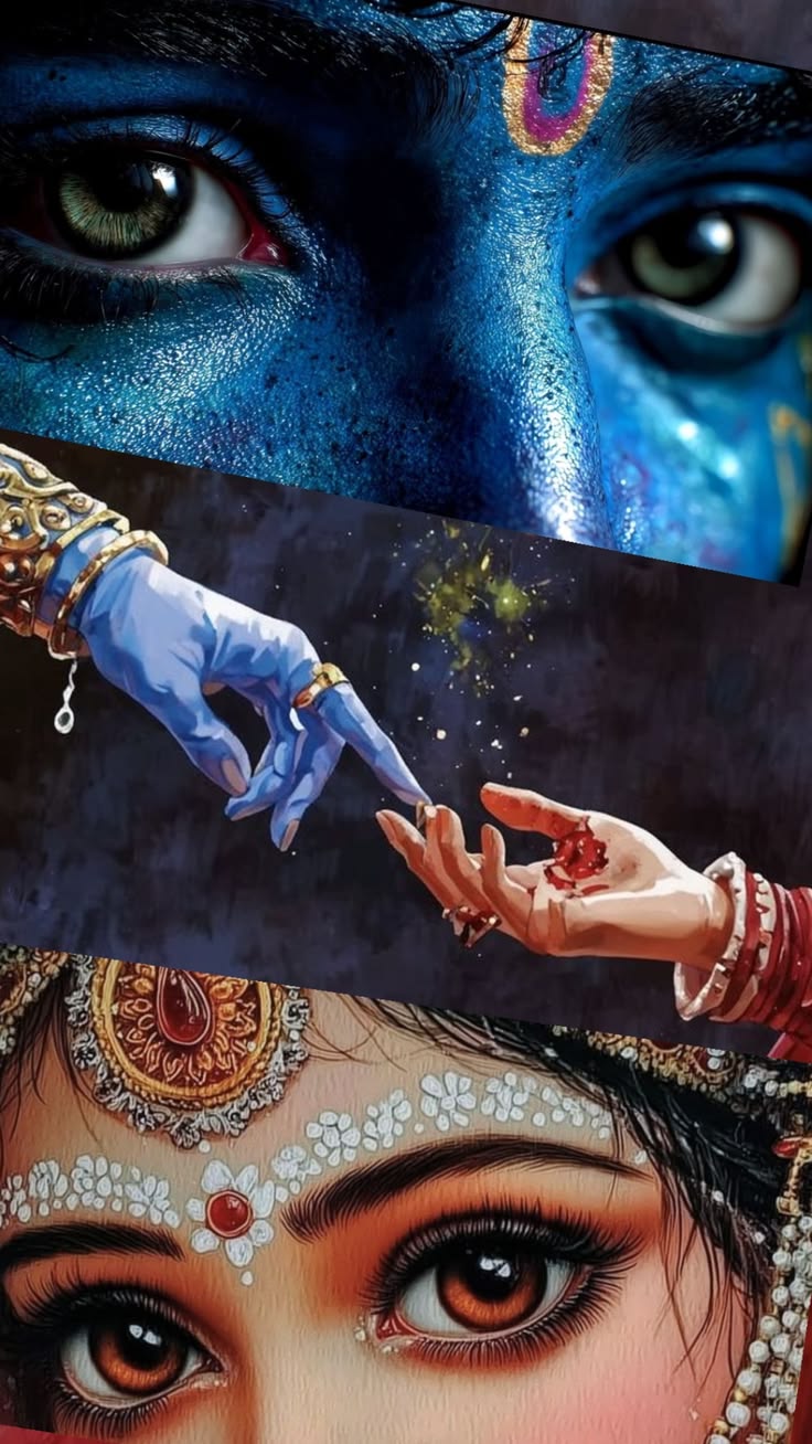 Radha Krishna Divine Art — Premium Glass Framed Wall Print