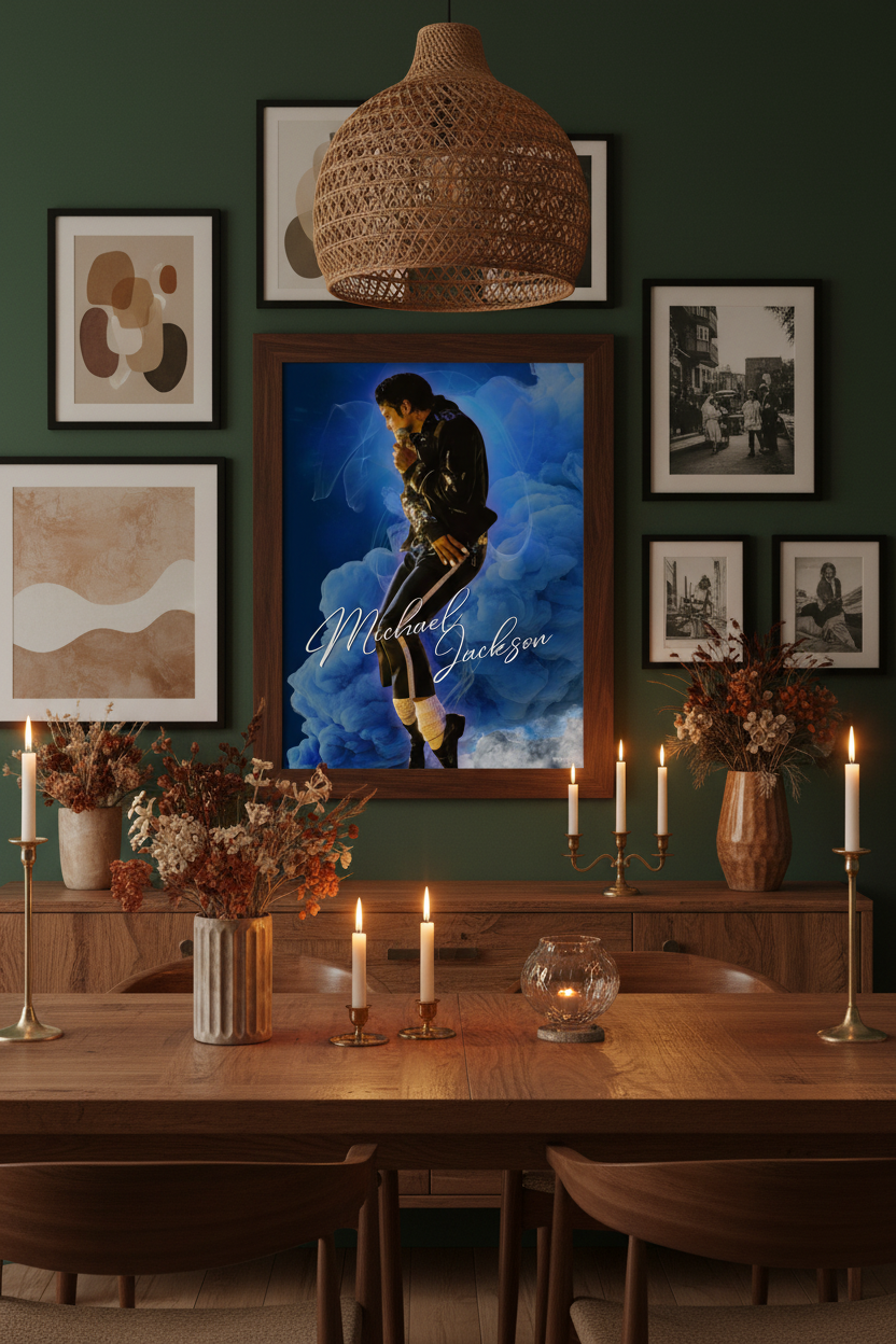 Forest Green Dining - Walnut Frame