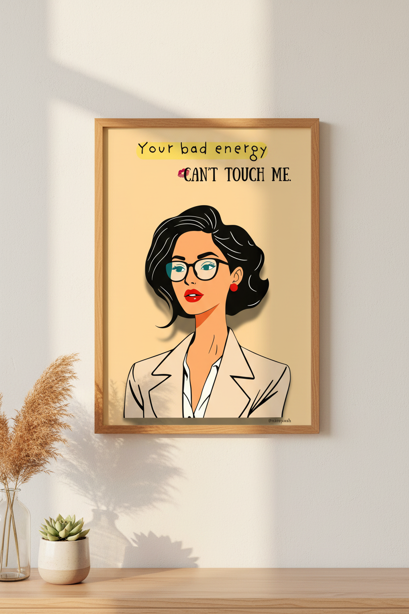 Girl Power Poster - Wood Frame