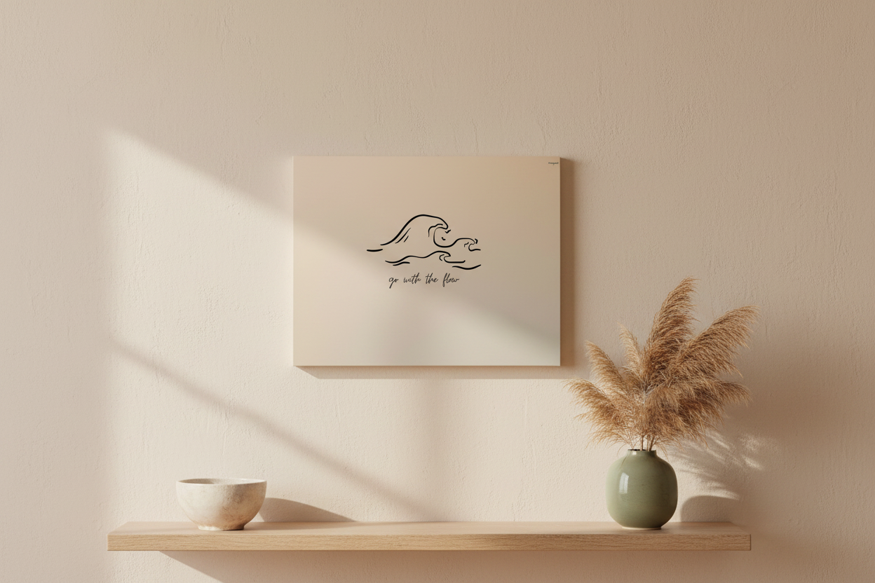 Go With The Flow – Canvas, Cream Wall