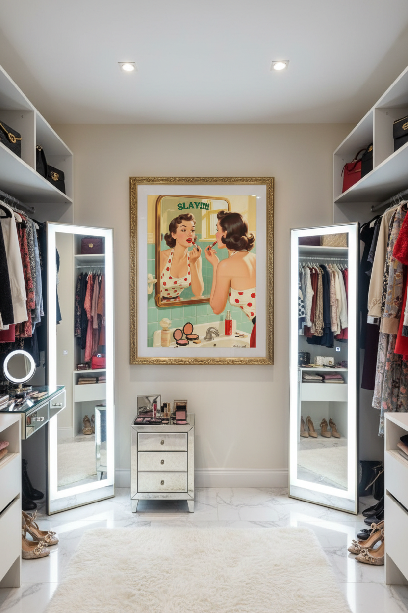 SLAY!!!! Vintage Pin-Up Framed Wall Art 🖤💄