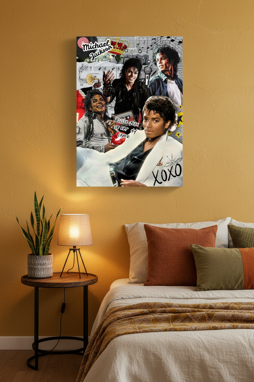 Michael Jackson Wall Art Print | Thriller & Iconic Collage Scrap book Style Gloss Finish Poster