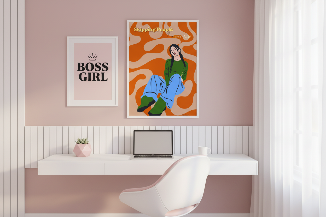 Modern Pink Home Office