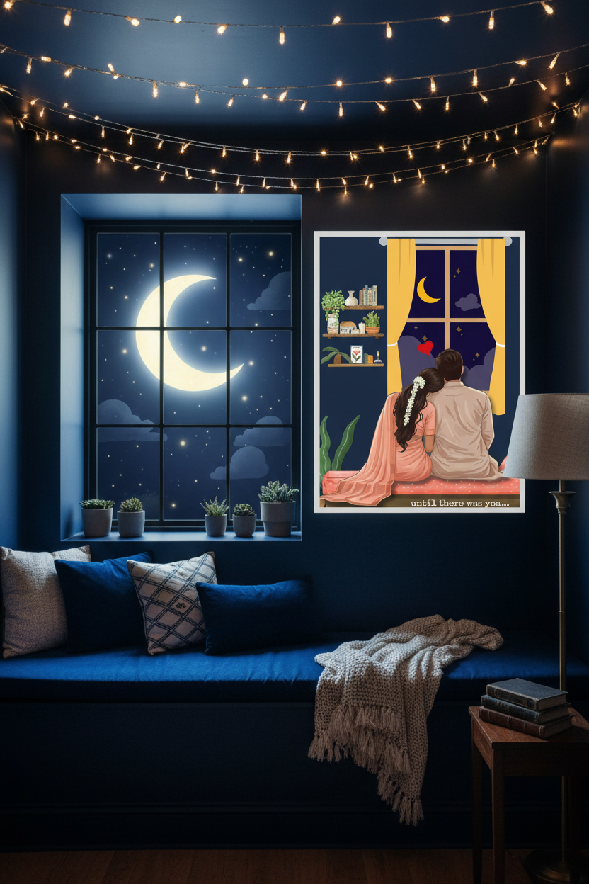 Moonlit Reading Nook Backdrop