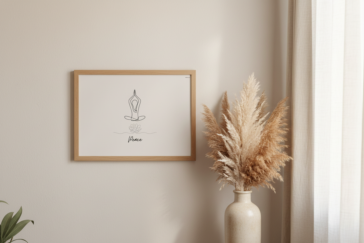 Natural Wood Frame - Warm Neutral