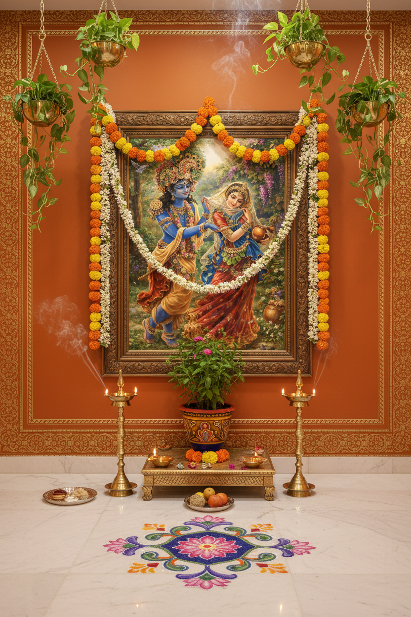 Pooja Room Backdrop
