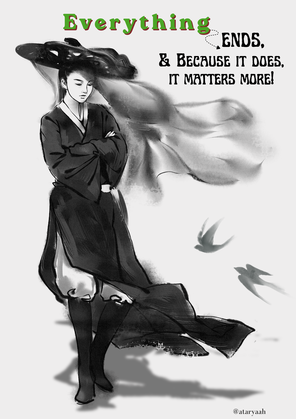 Japanese Quote Wall Art Framed or Unframed Poster for Home Decor