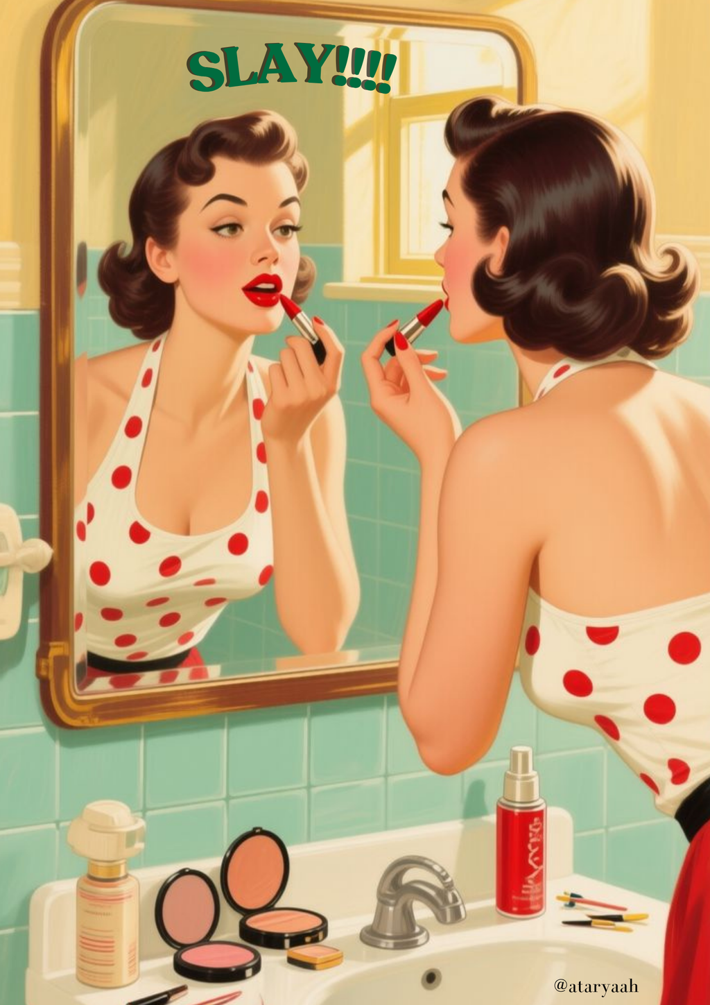 SLAY!!!! Vintage Pin-Up Framed Wall Art 🖤💄
