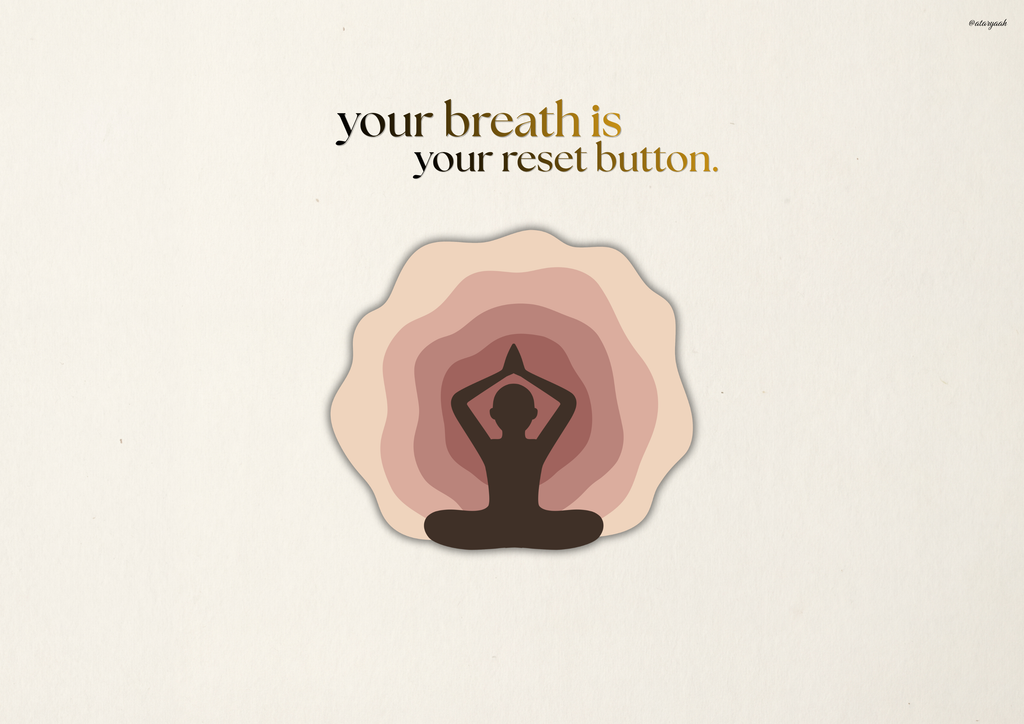 Your Breath Is Your Reset Button – Motivational Yoga Wall Art Poster Canvas Framed or Unframed