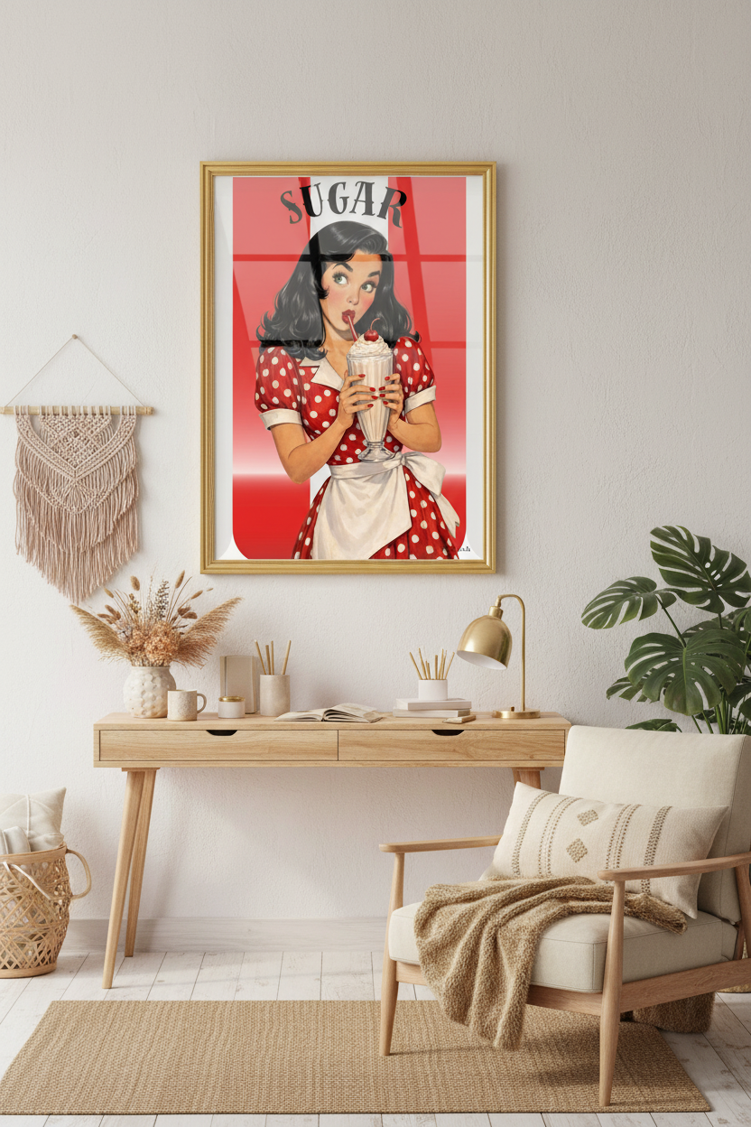 Sugar — Vintage Retro Pin-Up Wall Art Print