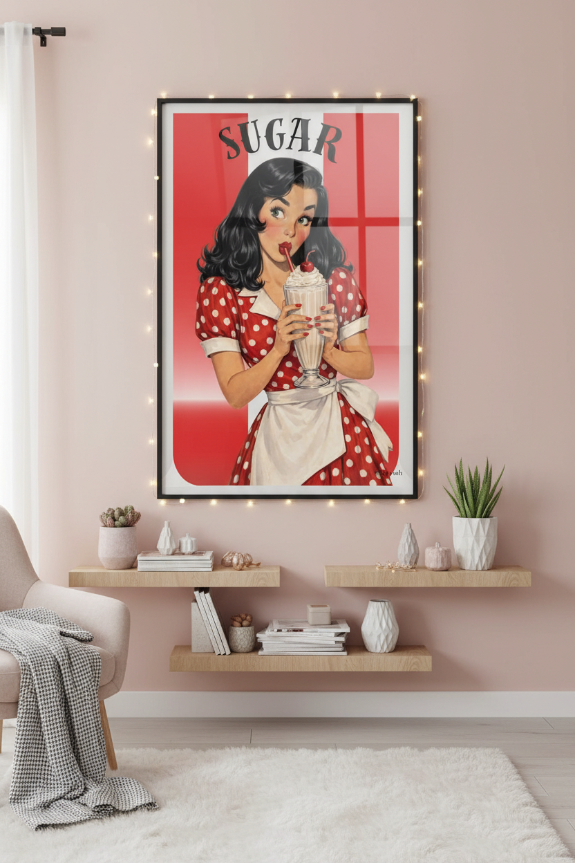 Sugar — Vintage Retro Pin-Up Wall Art Print