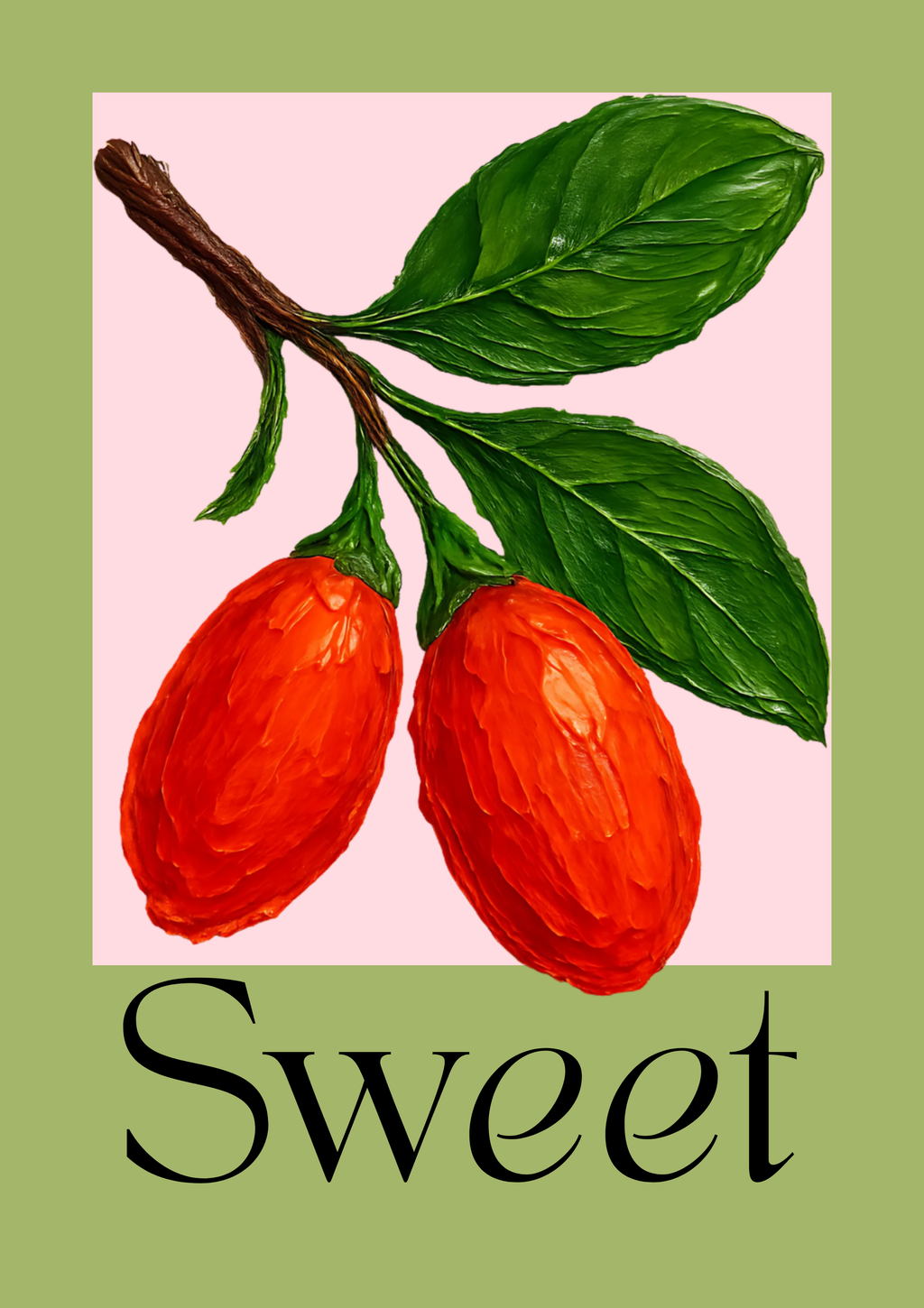Berry Sweet Abstract Wall Art Print Framed\ Unframed for your Living Room\ Bedroom Decor